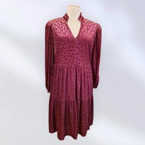 Maison Tara velour burn out dress size 12  cottagecore peasant